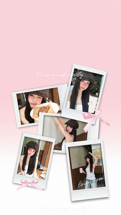 チェキ風加工 ポラロイド フレーム リボン 壁紙 待ち受け画面