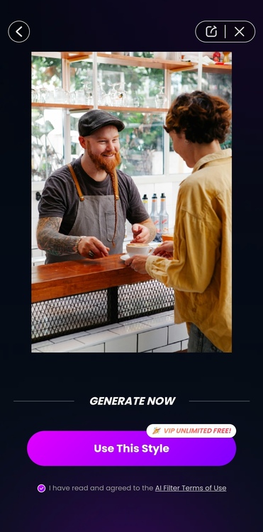 PS2 AI filter photo feature