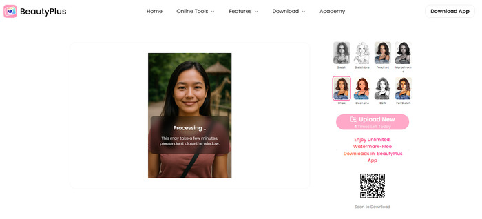 ภาพก่อนใช้ BeautyPlus Photo to Sketch