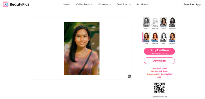 ภาพหลังใช้ BeautyPlus Photo to Sketch