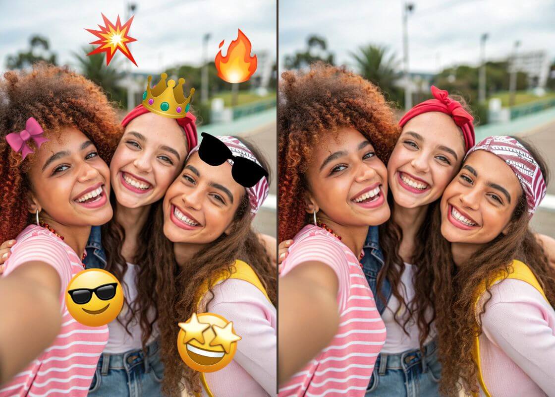 BeautyPlus emoji remover