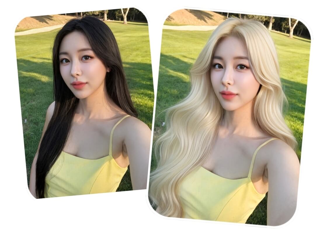 BeautyPlusブロンドヘアフィルター