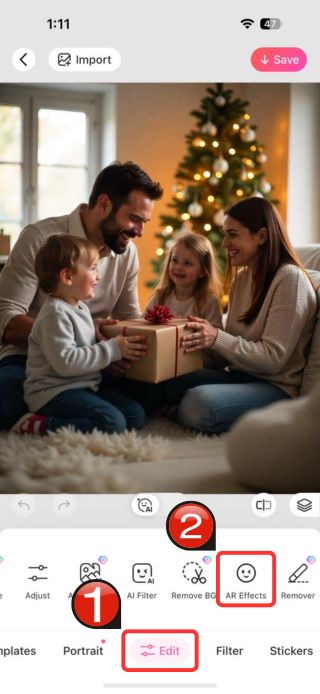 Add a Santa Hat to a Photo in BeautyPlus - 04