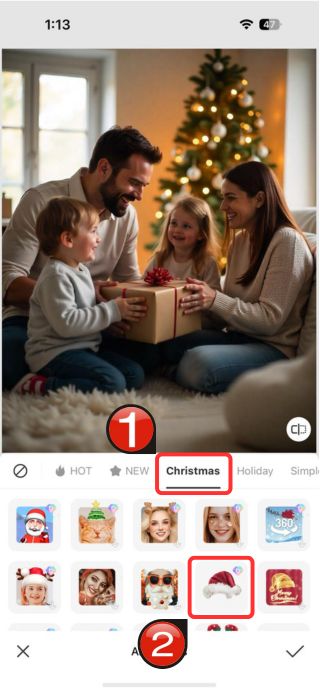 Add a Santa Hat to a Photo in BeautyPlus - 05