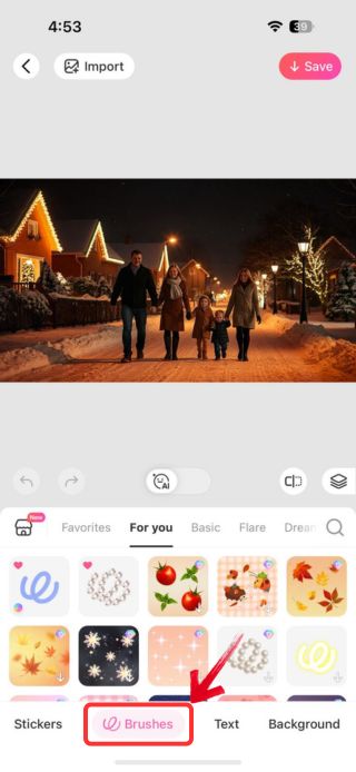 Add a snow to a Photo in BeautyPlus - 03
