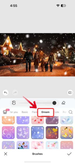 Add a snow to a Photo in BeautyPlus - 04
