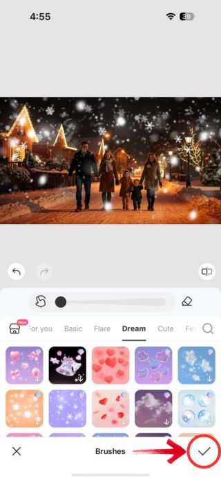 Add a snow to a Photo in BeautyPlus - 06