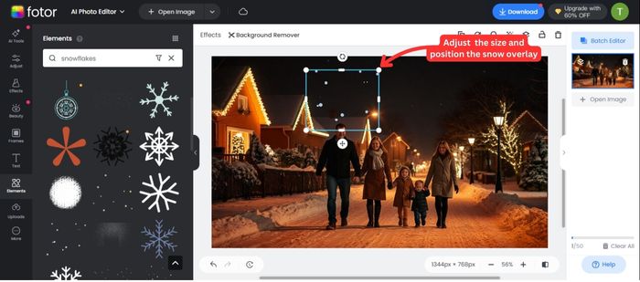 Add Snow Effect to Photo Fotor - 06