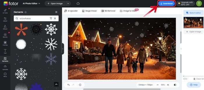 Add Snow Effect to Photo Fotor - 07