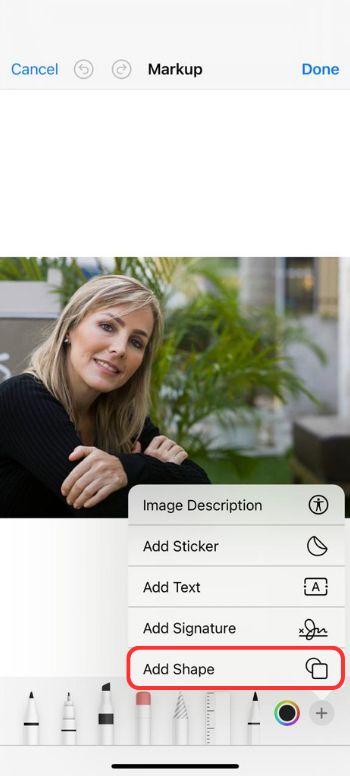 add speech bubble to photo-add shape