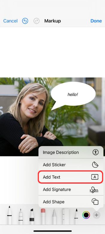 add speech bubble to photo-add text