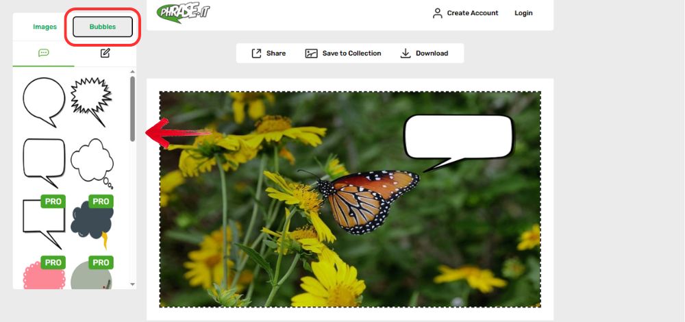 add speech bubble to photo-bubble