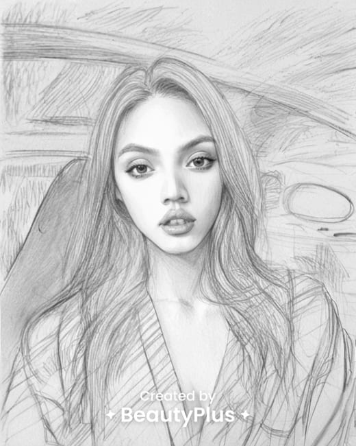 ภาพหลังใช้ BeautyPlus Photo to Sketch