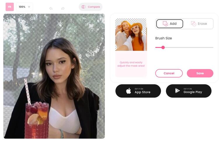 ai background remover-modify mask area