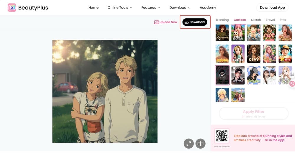 ai ghibli filter-beautyplus online-step4