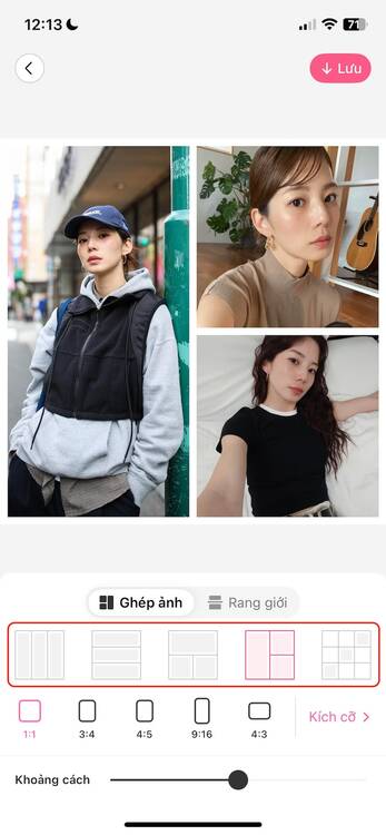 app tạo khung viền trắng cho ảnh-Chọn bố cục khung ảnh