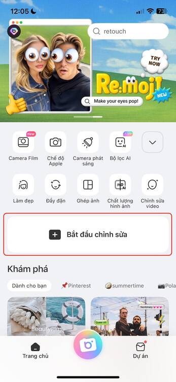 app tạo khung viền trắng cho ảnh-Mở app chỉnh ảnh BeautyPlus