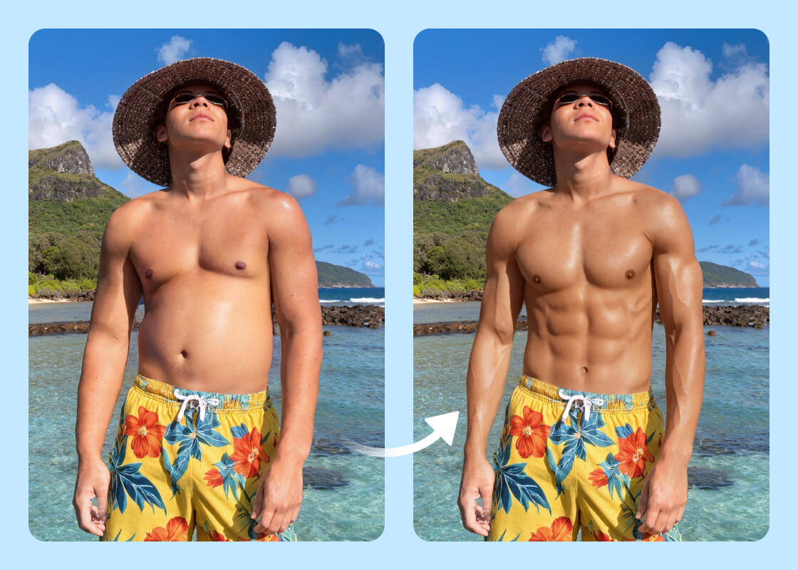 BeautyPlus AI Muscle Generator