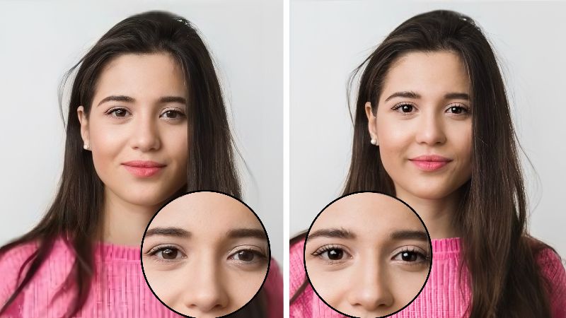 BeautyPlus app-How to Brighten Eyes-before and after