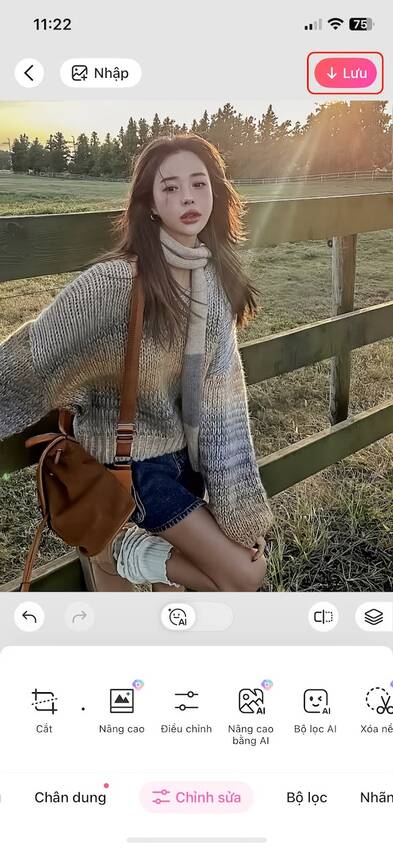 chỉnh ảnh ngược sáng-Lưu lại ảnh sau khi chỉnh bằng AI 02