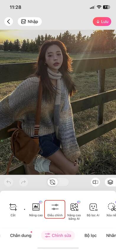 chỉnh ảnh ngược sáng-Chọn tính năng điều chỉnh 01