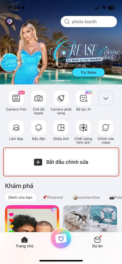 chỉnh ảnh ngược sáng-Chọn bắt đầu chỉnh sửa ảnh