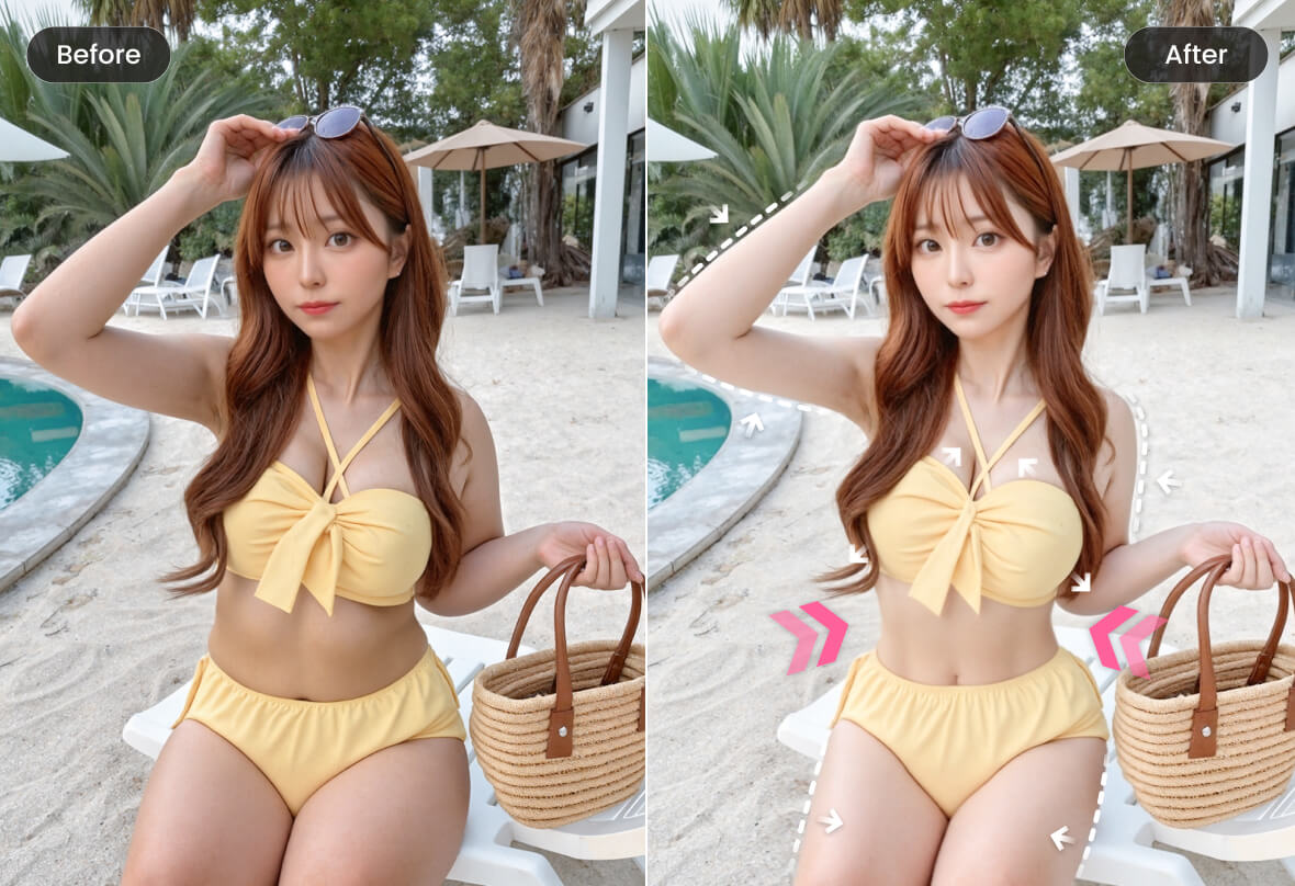 BeautyPlus AI ปรับรูปร่างออนไลน์