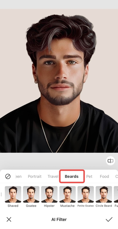 beard or no beard - step 2