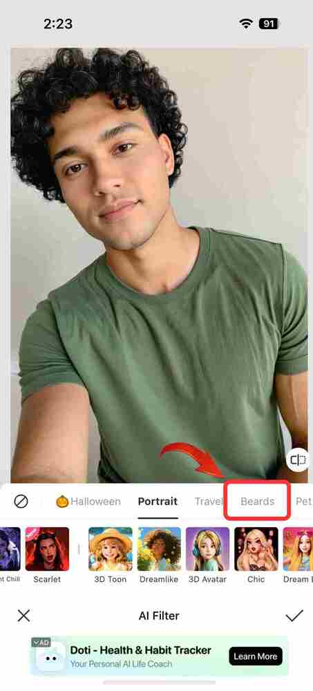 BeautyPlus AI Beard Filters