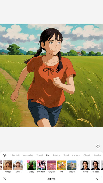 BeautyPlus ผลลัพธ์หลังจากเอไอประมวลผล