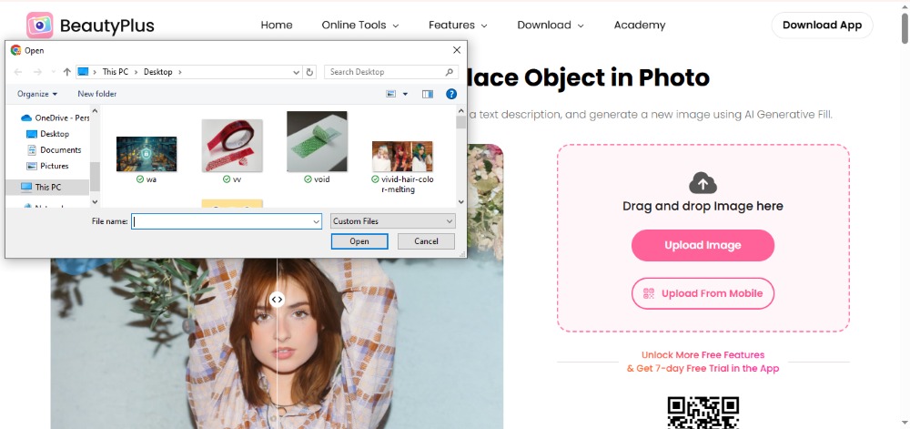 BeautyPlus AI Replace Web Screenshot EN - two girls step 2