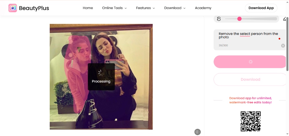 BeautyPlus AI Replace Web Screenshot EN - two girls step 5