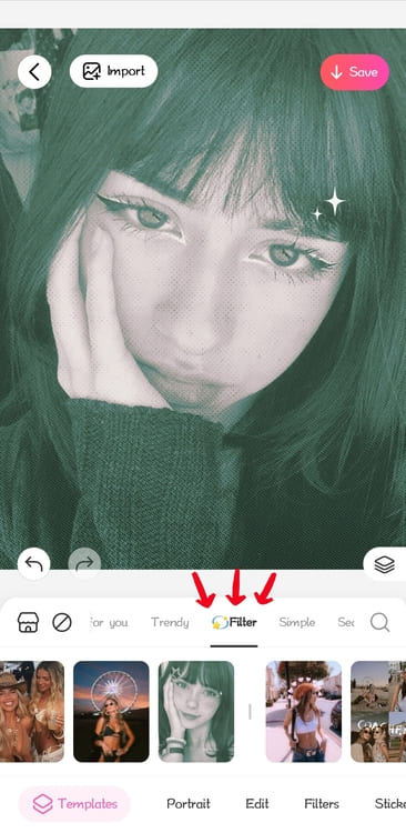 BeautyPlus app-add filters to photo-filter 1