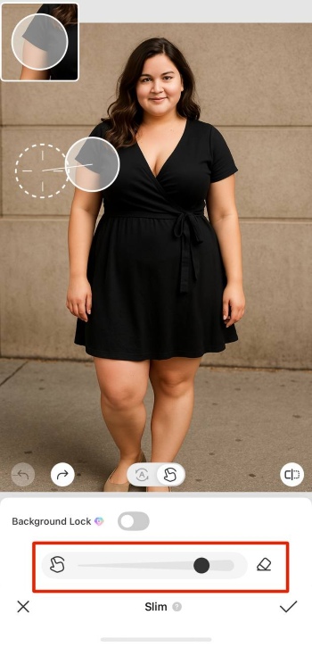 BeautyPlus App Screenshot EN - Body Filter brush radius