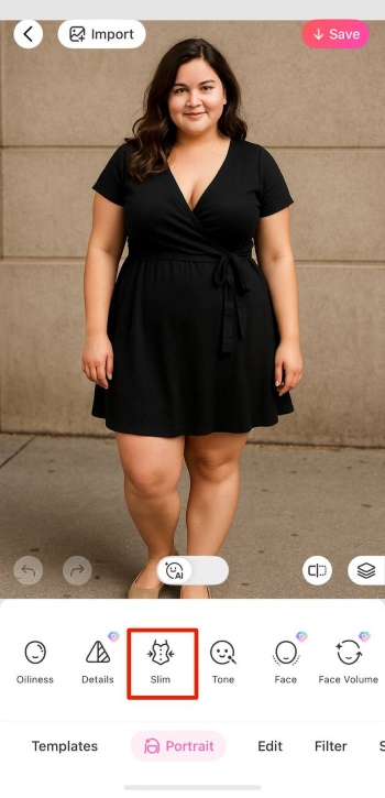 BeautyPlus App Screenshot EN - Body Filter slim