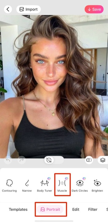 BeautyPlus App Screenshot EN - Breast Enlargement portrait muscle