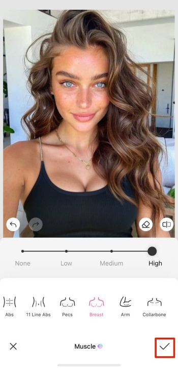 BeautyPlus App Screenshot EN - Breast Enlargement tick
