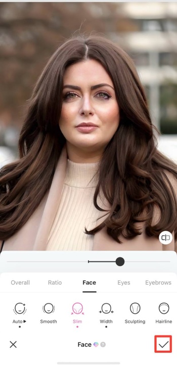 BeautyPlus App Screenshot EN - Face Shape tick