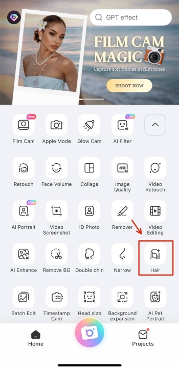 BeautyPlus App Screenshot EN - hair