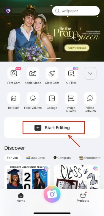 BeautyPlus App Screenshot EN - main page