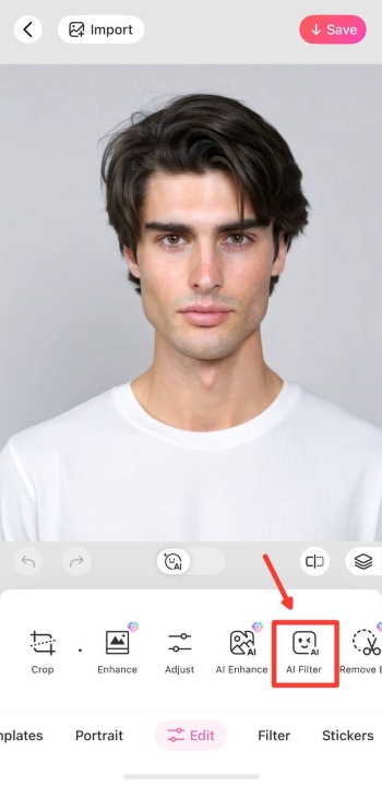 BeautyPlus App Screenshot EN - mustache filter ai filter