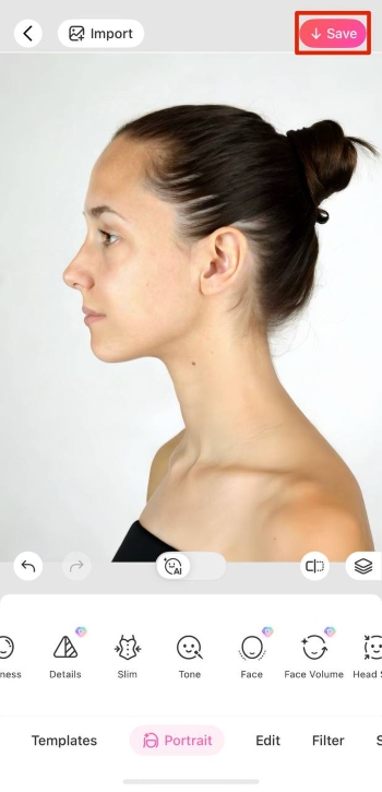 BeautyPlus App Screenshot EN - Nose Job Filter side save