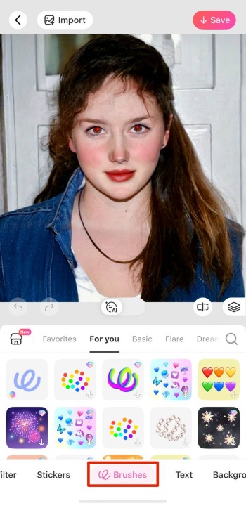 BeautyPlus App Screenshot EN - red eye remover brushes