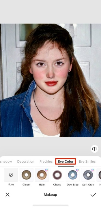 BeautyPlus App Screenshot EN - red eye remover eye color