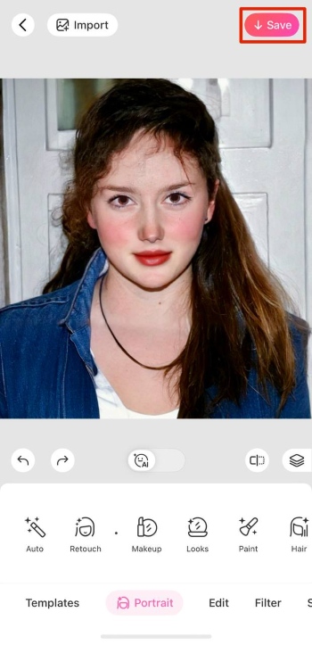 BeautyPlus App Screenshot EN - red eye remover save 1