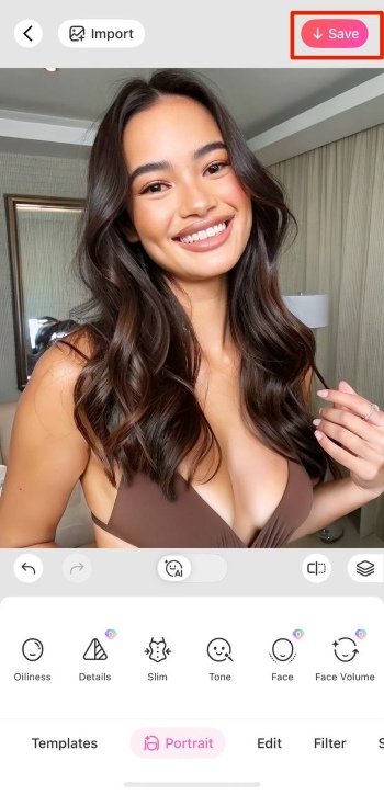 BeautyPlus App Screenshot EN - Skin Color Changer save