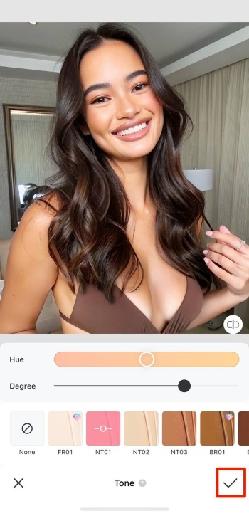 BeautyPlus App Screenshot EN - Skin Color Changer tick