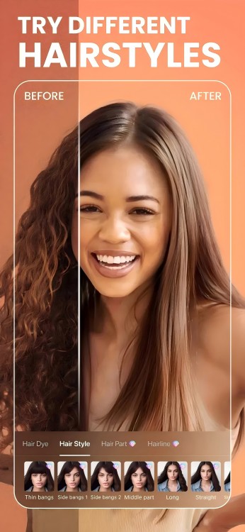 BeautyPlus bangs editor