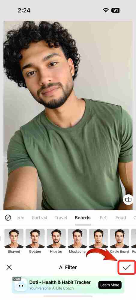 BeautyPlus Confirm your beard style