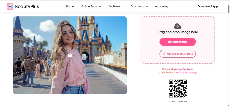 BeautyPlus Object Remover Web Screenshot EN